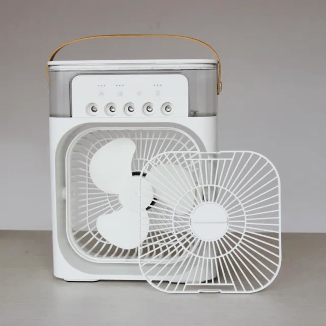  Air Cooler Aire acondicionado portátil silencioso con bandeja  de hielo remoto con ventilador humidificador acondicionador - temporizador  de hora ventilador sin aspas blanco : Hogar y Cocina