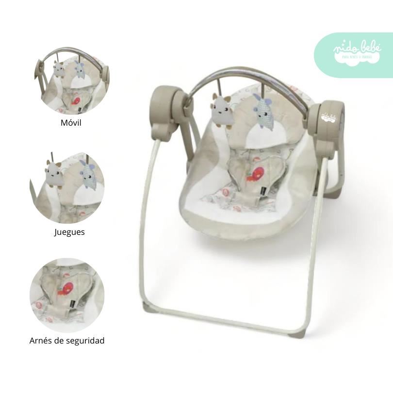 Silla Nido Mecedora de Bebé Columpio Beige