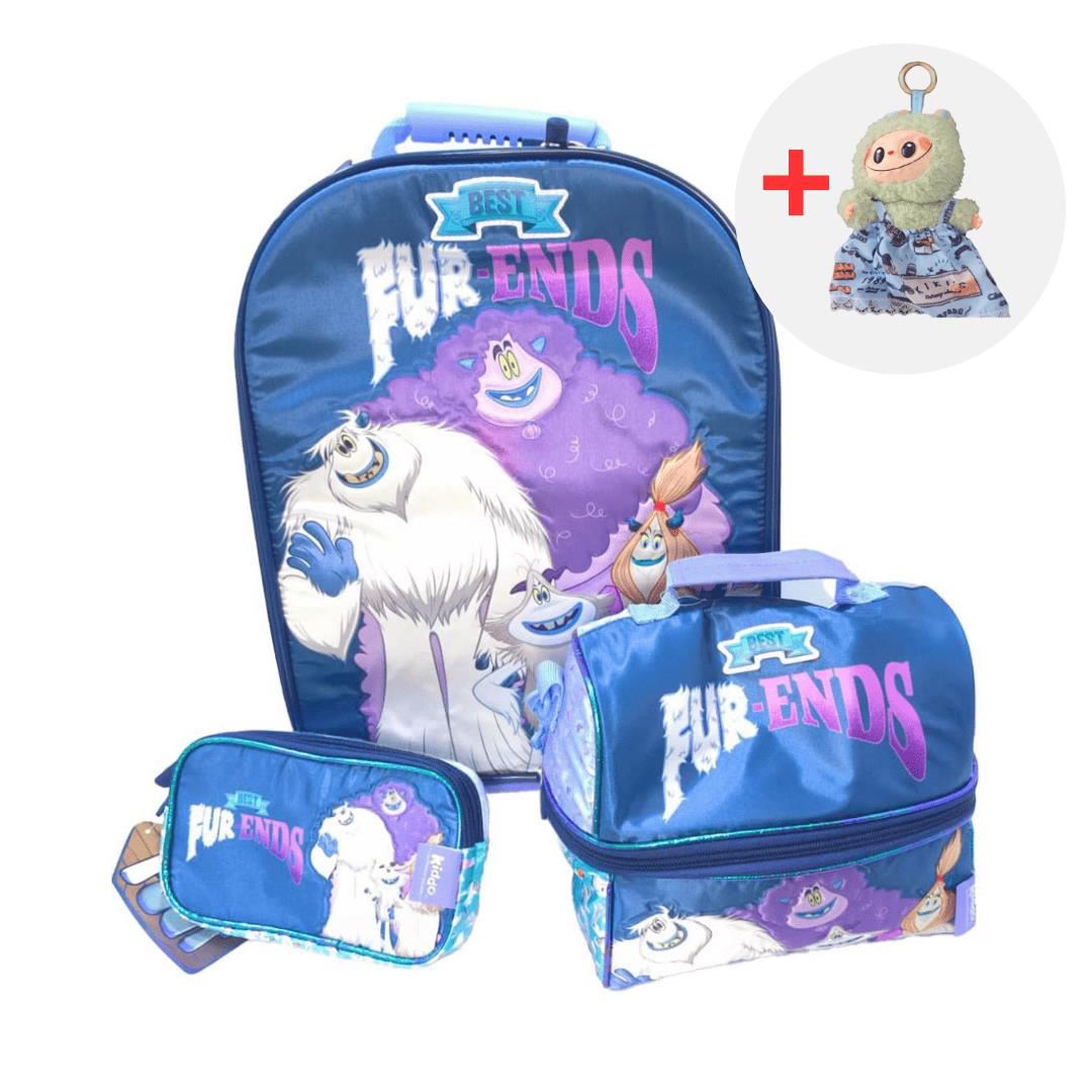 MALETA ESCOLAR 3 EN 1 PACK PIE PEQUEÑO + LABUBU