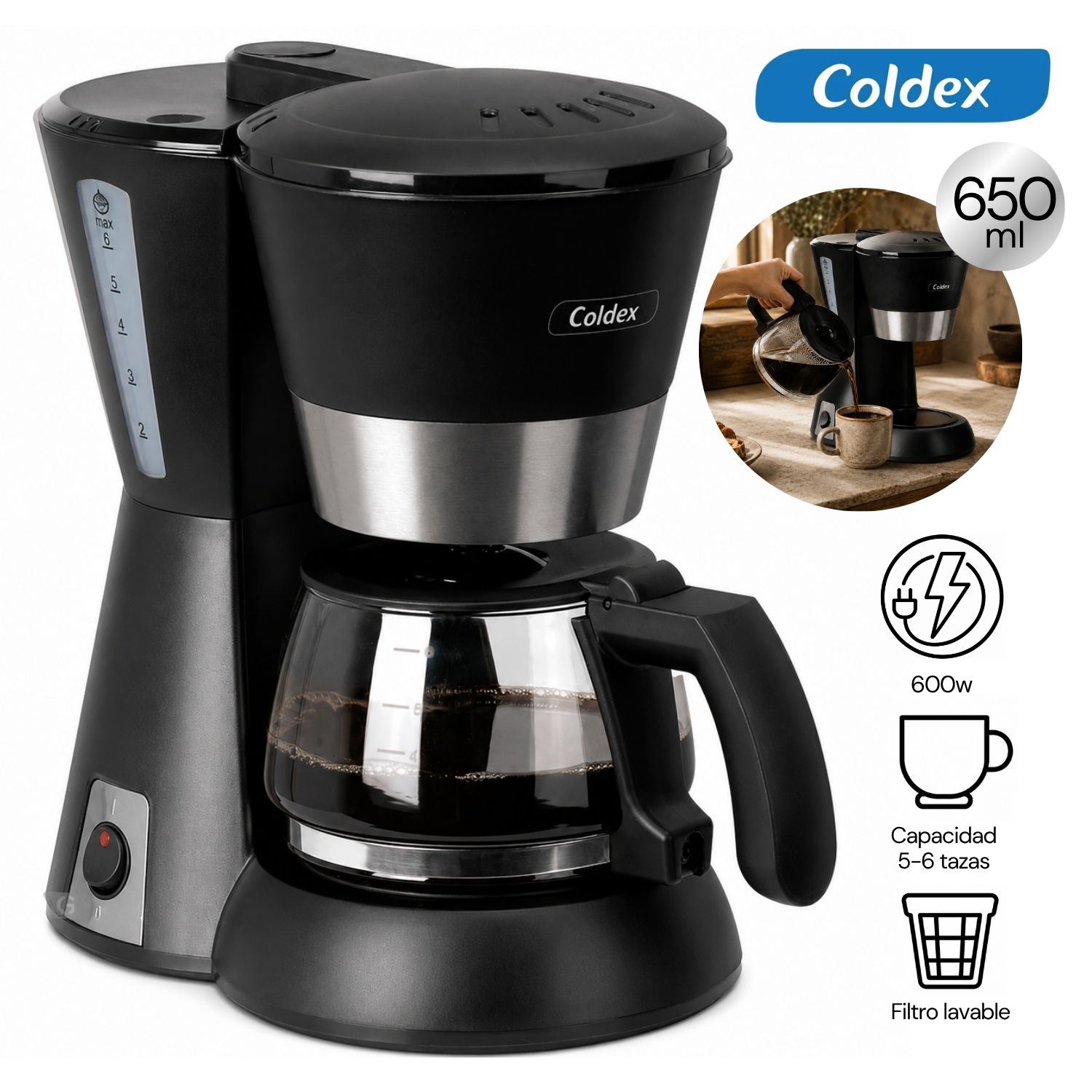 Cafetera Coldex 6 Tazas – CX CAF6