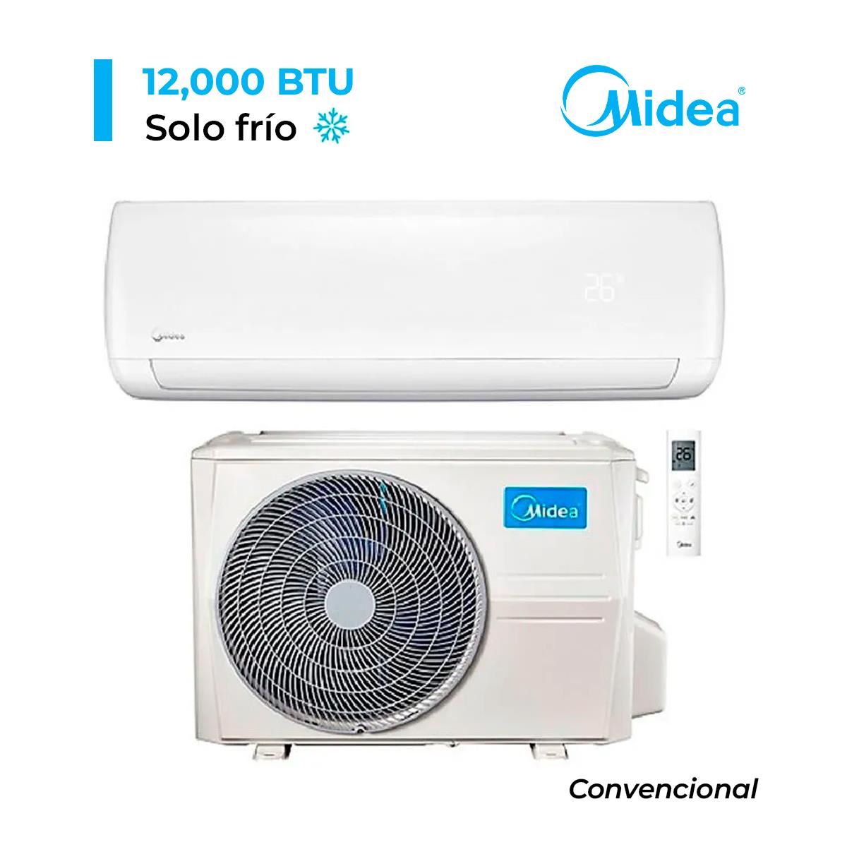 Aire Acondicionado Midea Split De 12,000 BTU Convencional Frío Solo
