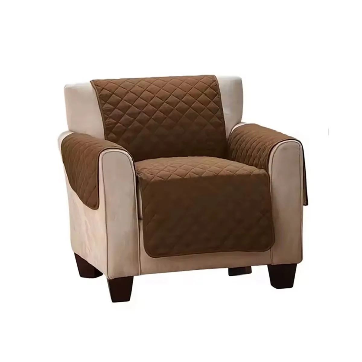 Funda forro para muebles de 1 cuerpo color marrón reversible