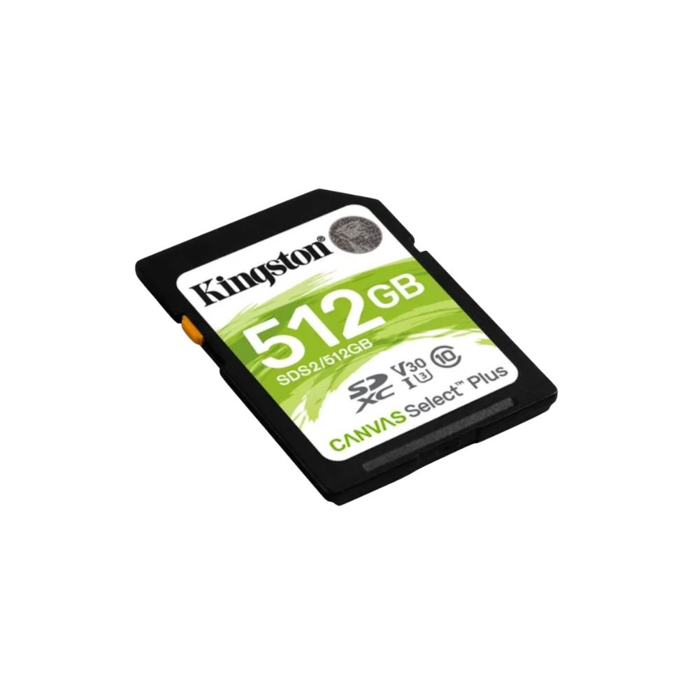 KINGSTON SDXC KINGSTON CANVAS SELECT PLUS SDS2 - 512GB - CLASS 10/UHS-I (U3) - 1 PAQUETE(S) - 100MB/S LEER - 85MB/S ESCRIBIR - TODA LA VIDA ÚTIL GARANTÍA