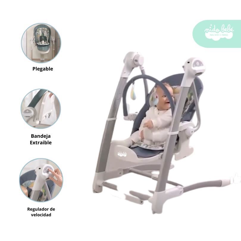 Silla Nido Mecedora de Bebé convertible en Silla de comer
