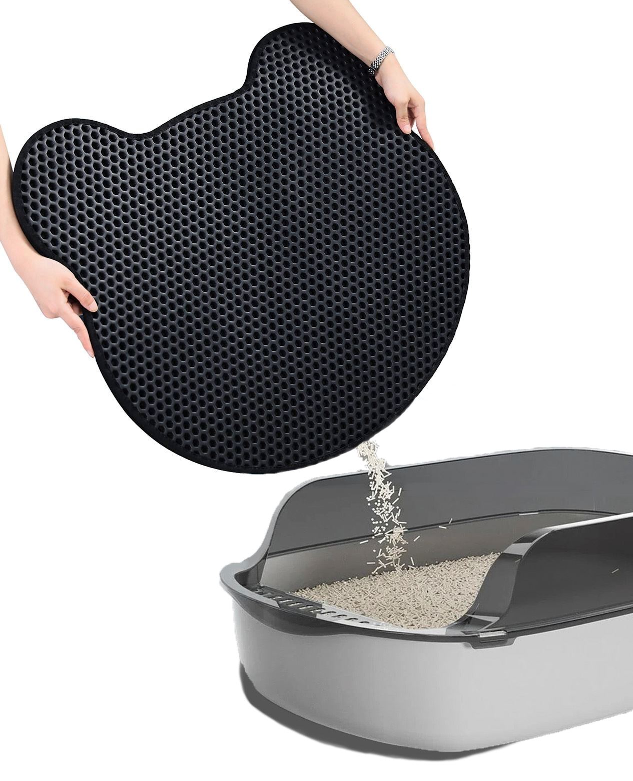 TAPETE ARENERO PARA GATO CARA DE OSO 65X60