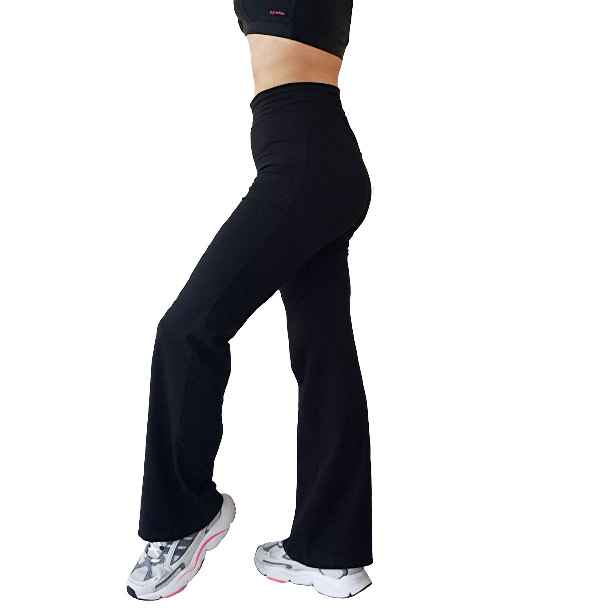Pantalón Kinetix Flare Jazz Algodón Negro Mujer