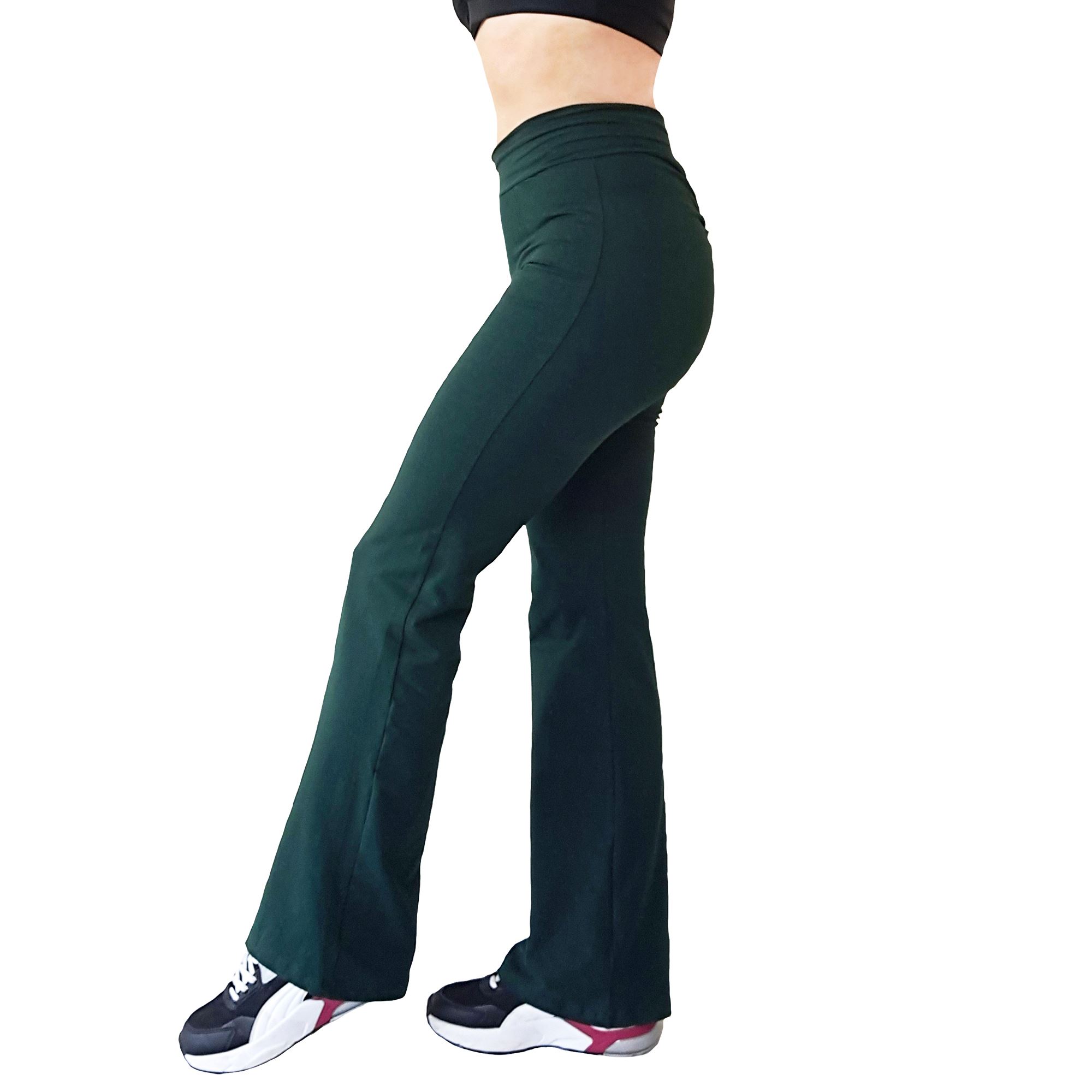 Pantalón Kinetix Flare Jazz Algodón Verde Oscuro  Mujer