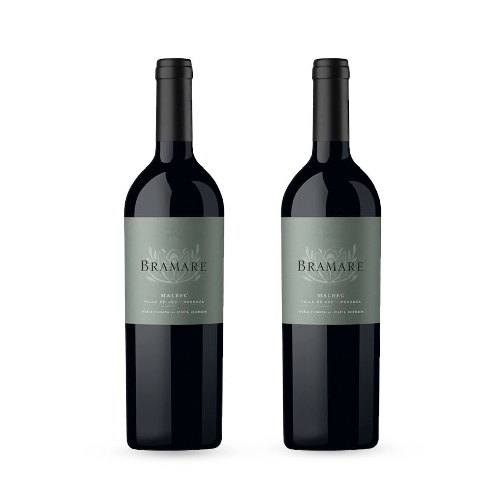 Duopack Vino tinto Bramare Valle de Uco malbec, Argentina.