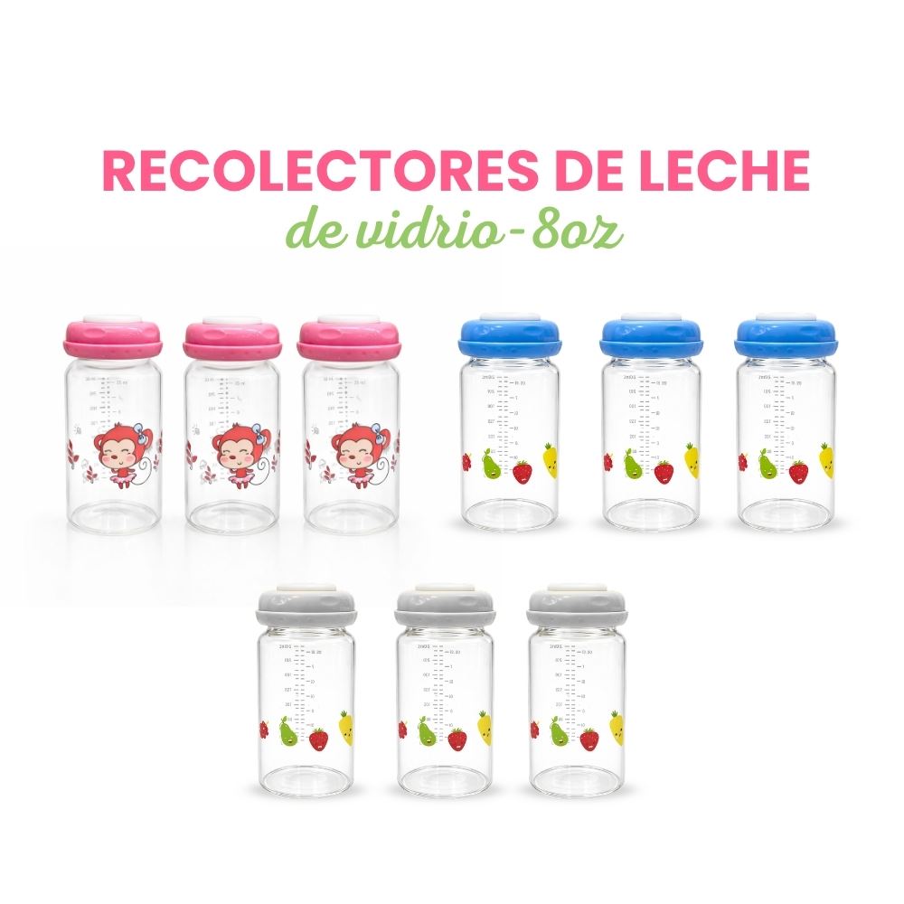 Set x3 Recolectores de Leche 8oz Generico Vidrio