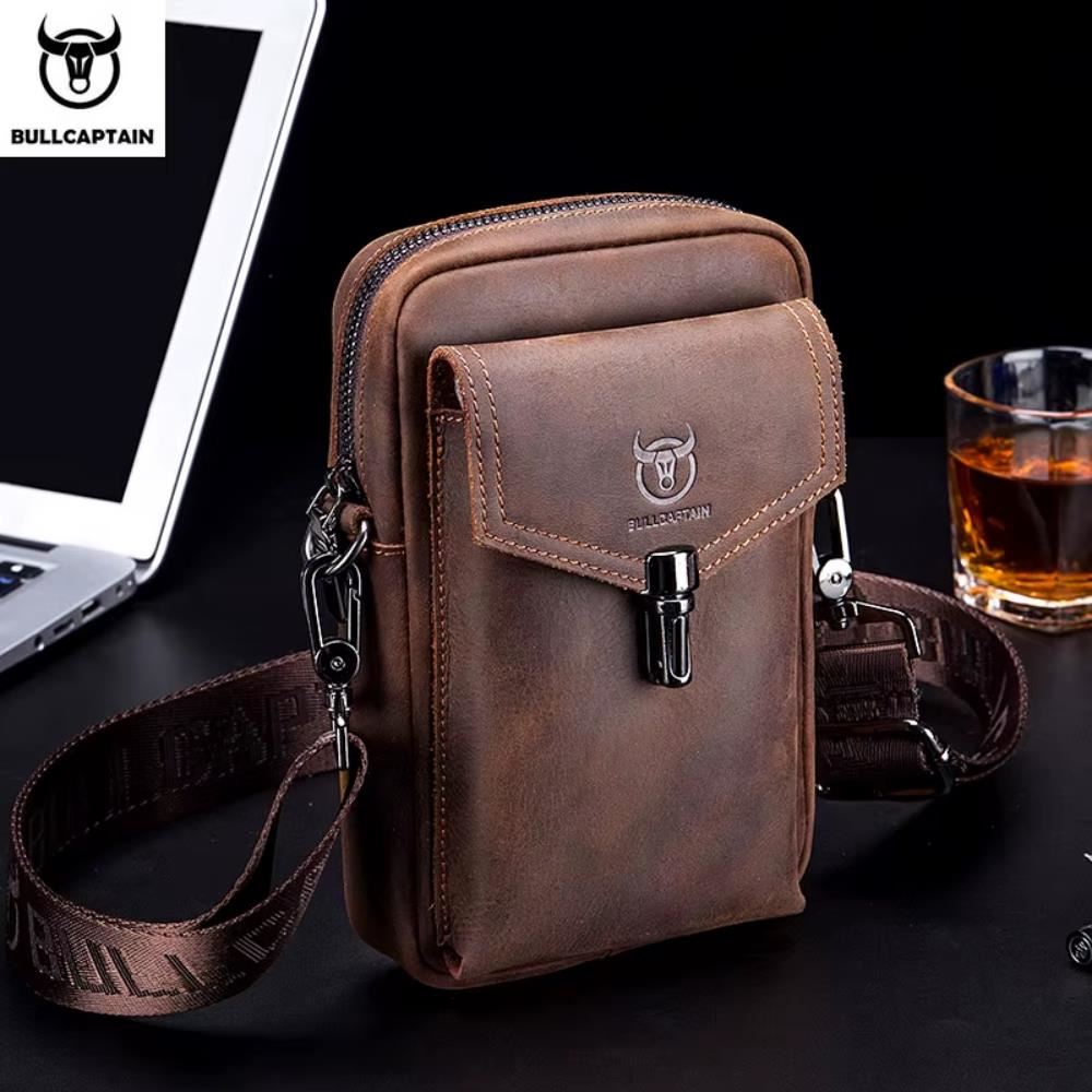 MORRAL DE CINTURA DE CUERO GENUINO BULLCAPTAIN XB130