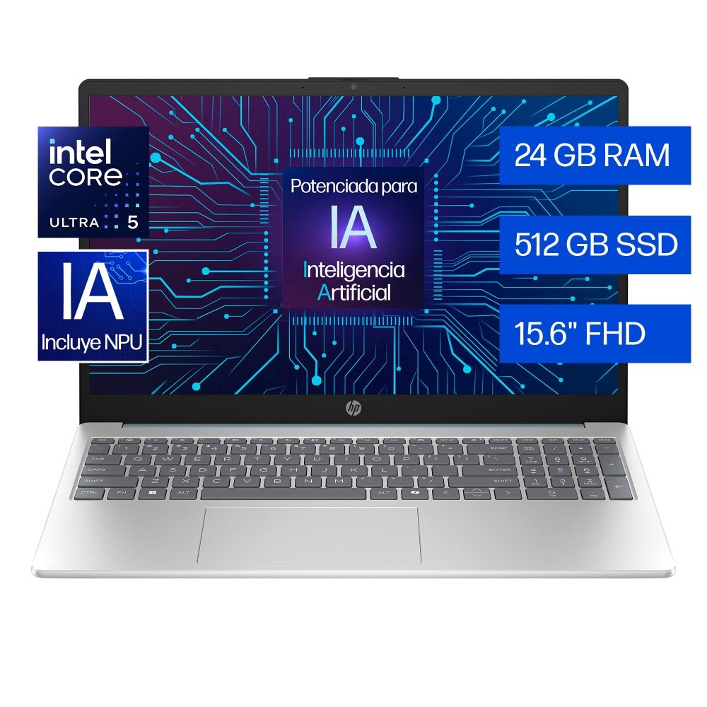 Laptop HP 15.6" Intel Core Ultra 5 24GB 512GB 15-FD1056LA
