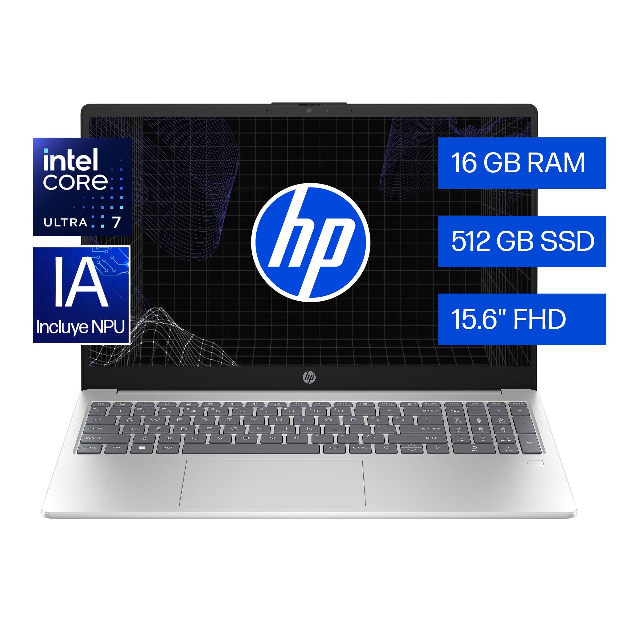 Laptop IA HP 15.6" Intel Core Ultra 7 512GB 16GB Win11 15-FD2072LA