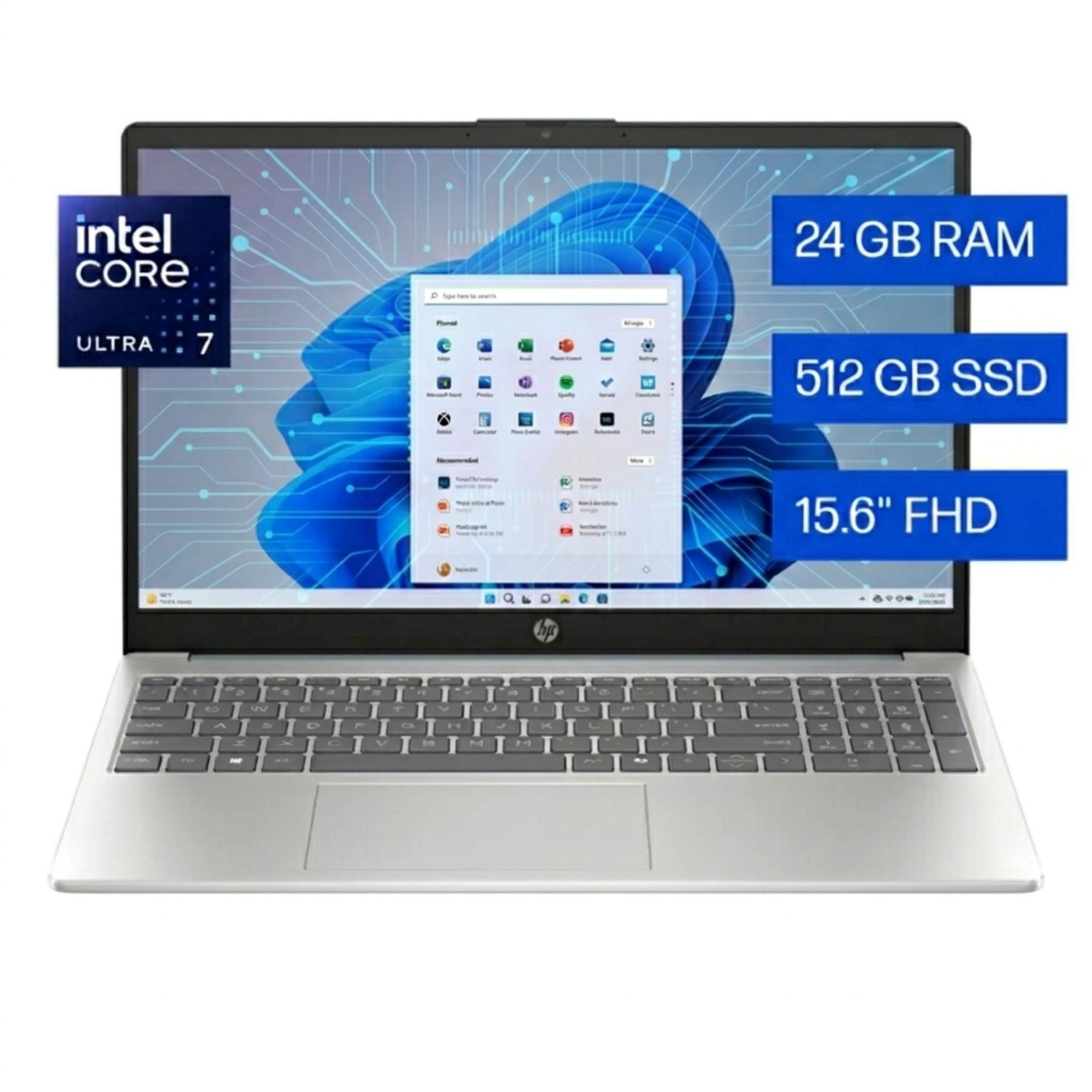 Laptop HP AI 15.6" Intel Core Ultra 7-255U 24GB 512GB 15-fd2373la Plateado