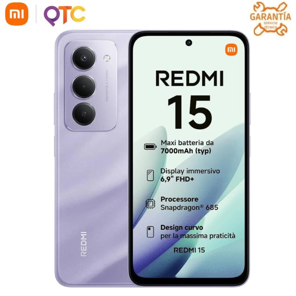 Celular Xiaomi Redmi 15 8GB RAM 256G ROM Lila