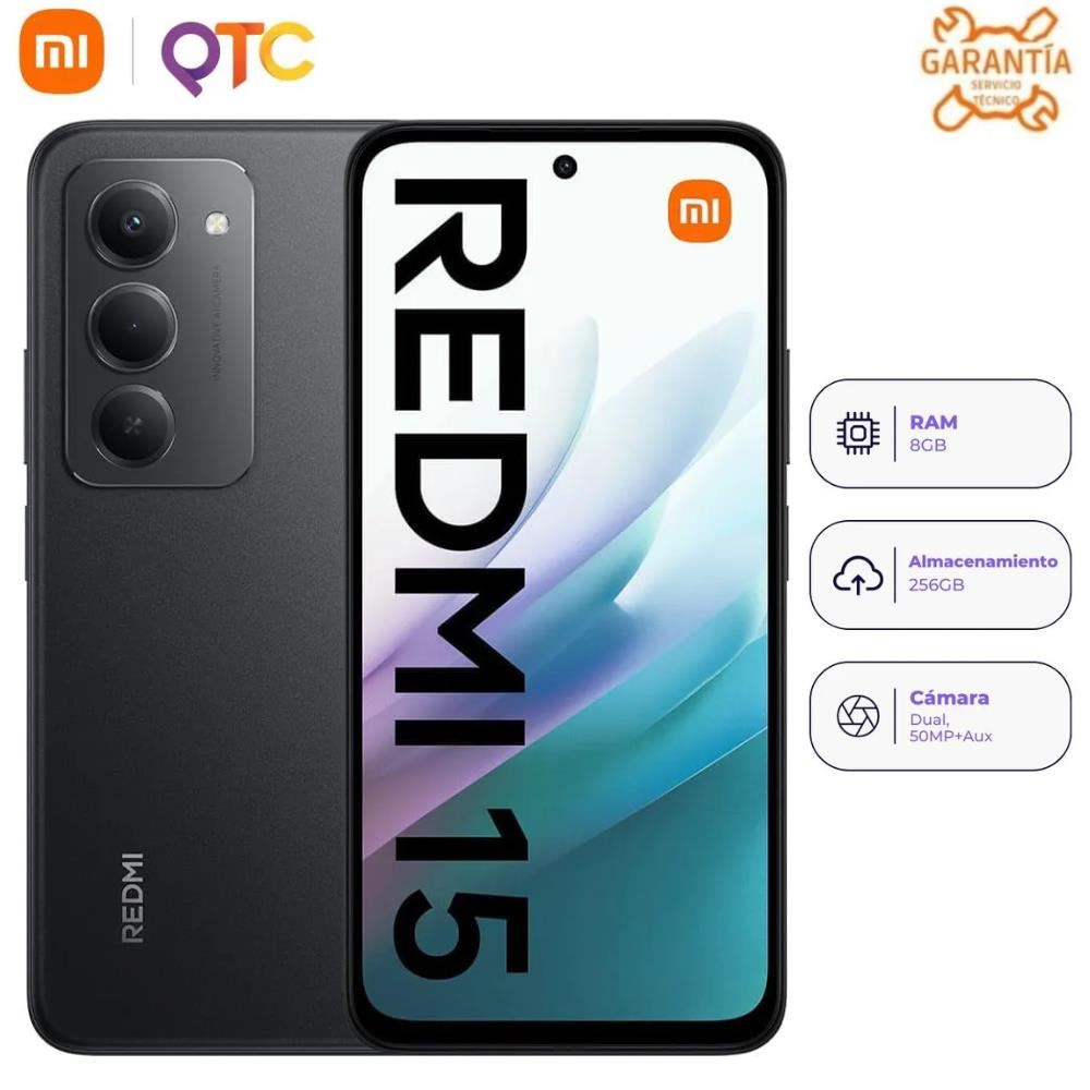 Celular Xiaomi Redmi 15 8GB RAM 256G ROM Negro