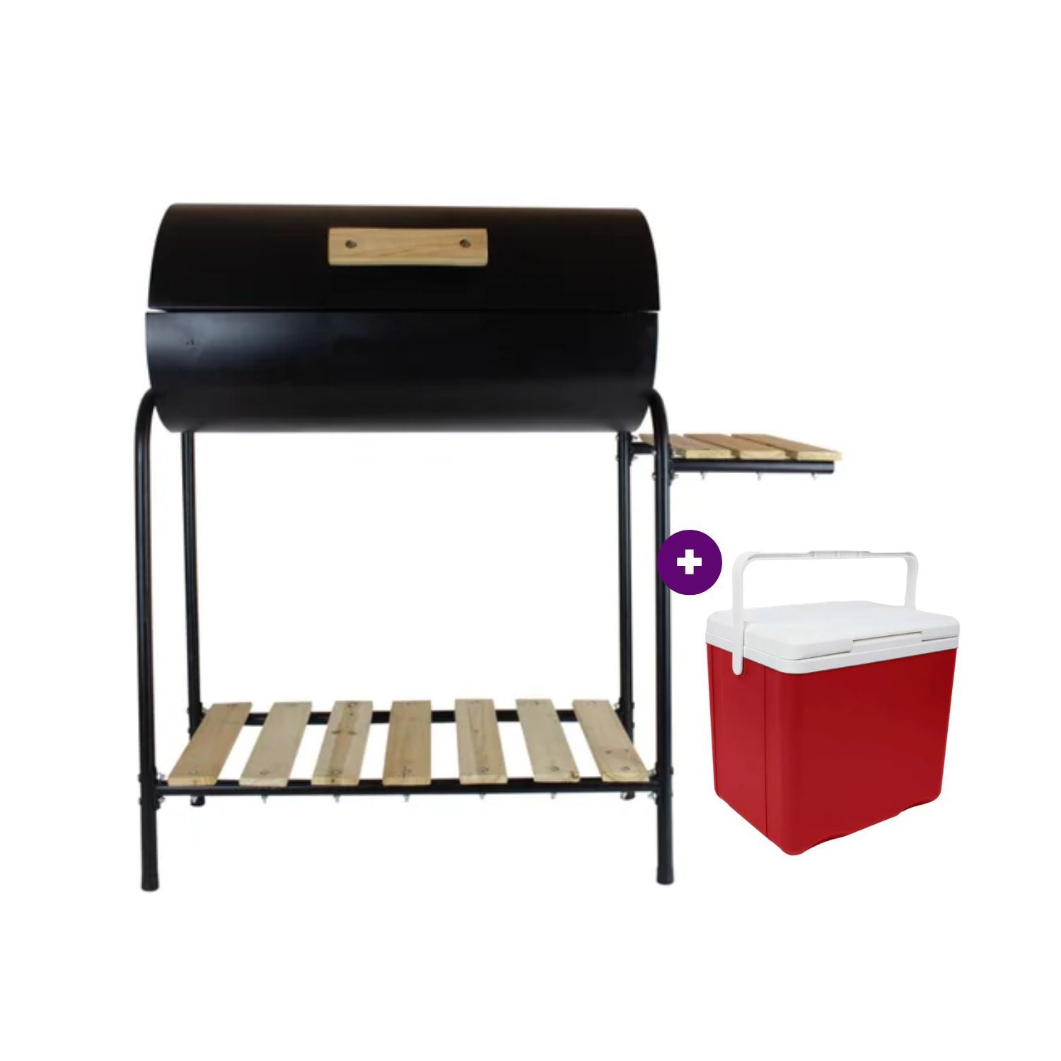 Parrilla Merci Hogar Cilíndrica BBQBLK2-HE + Cooler