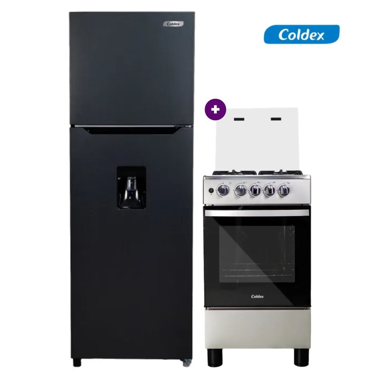 Combo Refrigeradora Coldex 338LT NF RX360PLUS + Cocina Coldex 50CM 4Q CX505PLUS