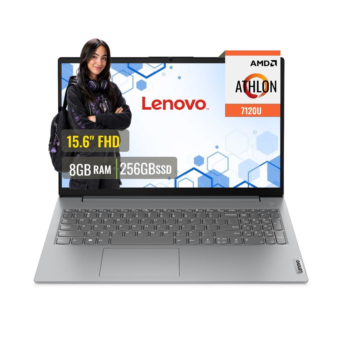 Laptop Lenovo V15 G4 AMN AMD Athlon 7120U 8GB RAM 256GB SSD 15.6 FHD FreeDOS