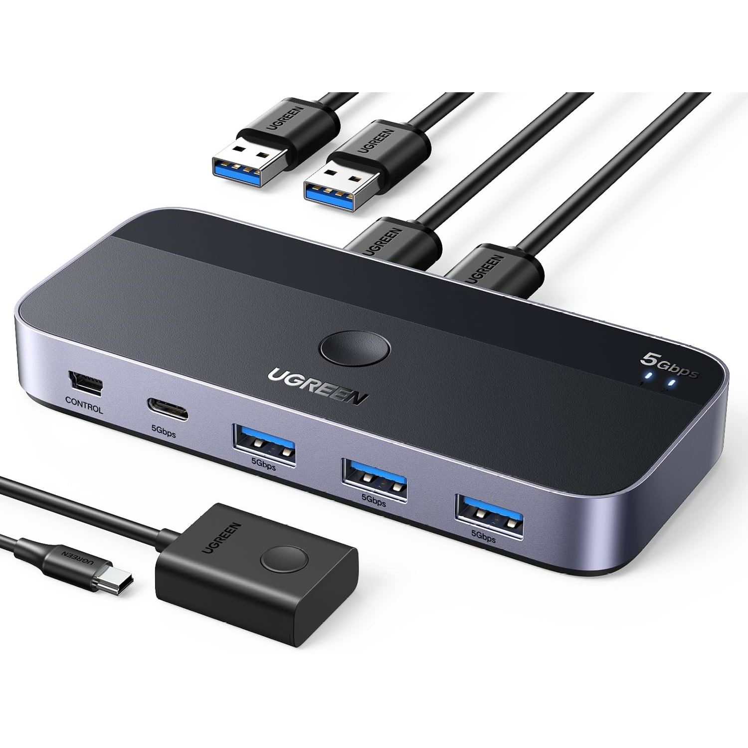 Ugreen Conmutador USB 3.0 2 PCs a 4 Compartir Periféricos CM662 15705