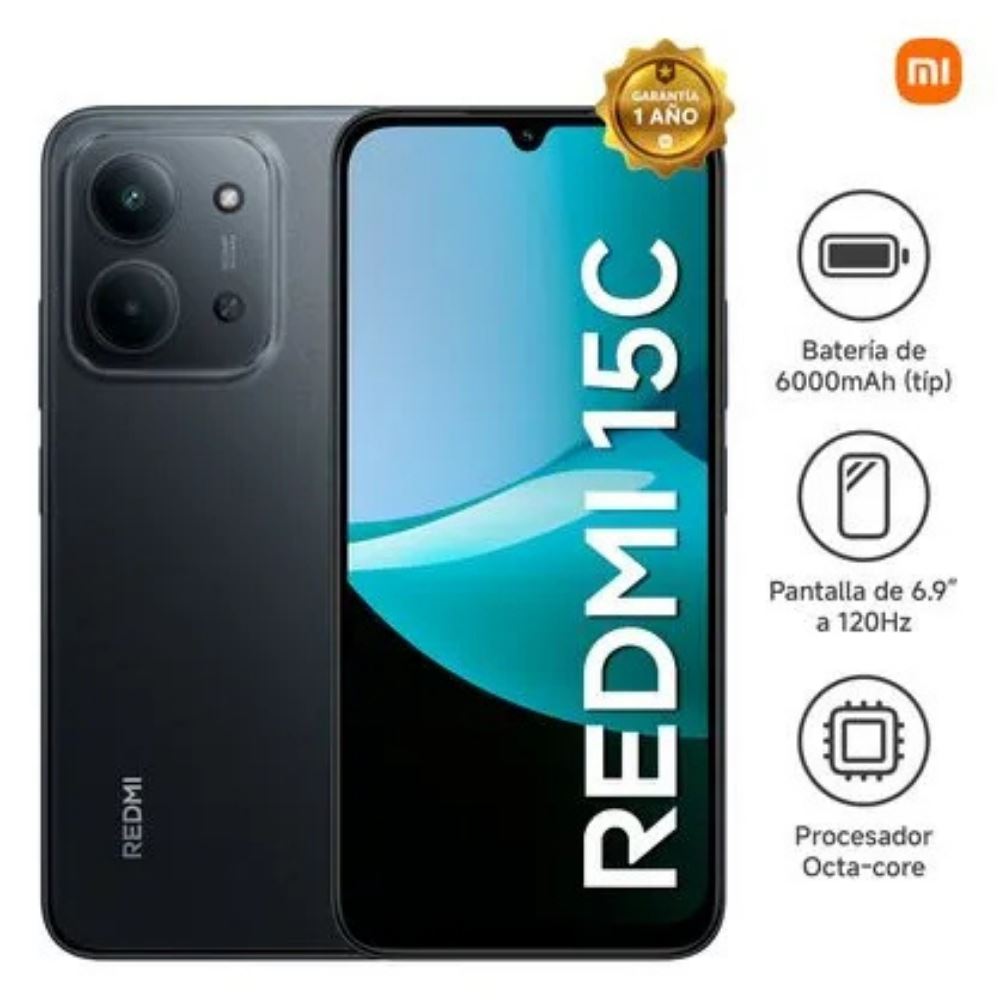 CELULAR REDMI 15C 4+128GB NEGRO