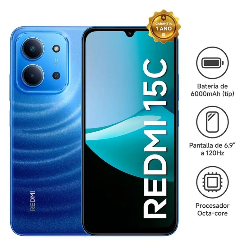 Celular Xiaomi Redmi 15C 8GB 256GB 6.9" Azul