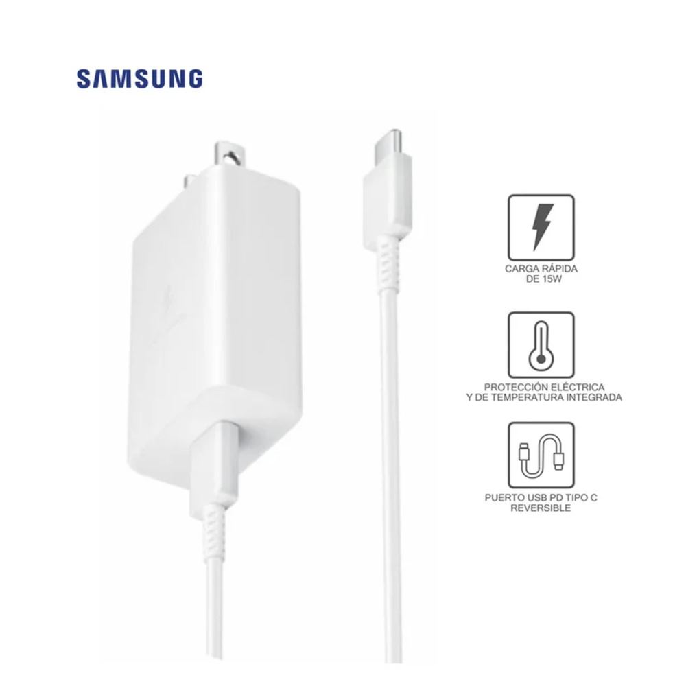 Cargador Rápido Samsung USB-C 15W - Cable 1mt