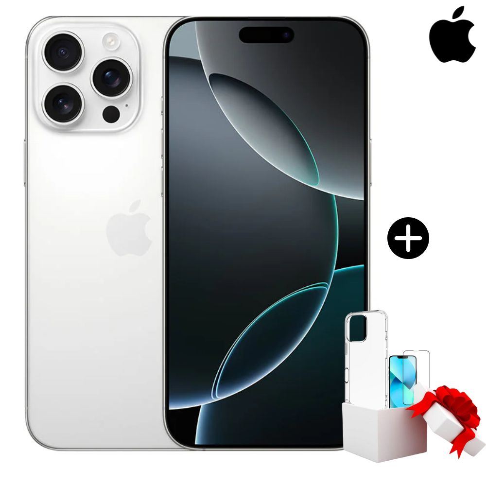 Apple iPhone 16 Pro Max 256GB ESIM - White Titanium + Mica y case