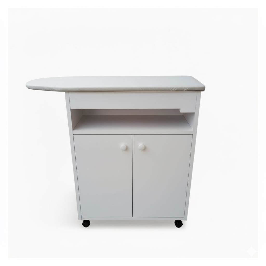 Planchador Blanco viene Armado con ruedas tapiz superior blanco