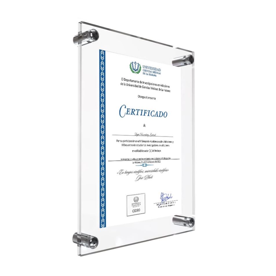 Portalicencia de acrilico A4