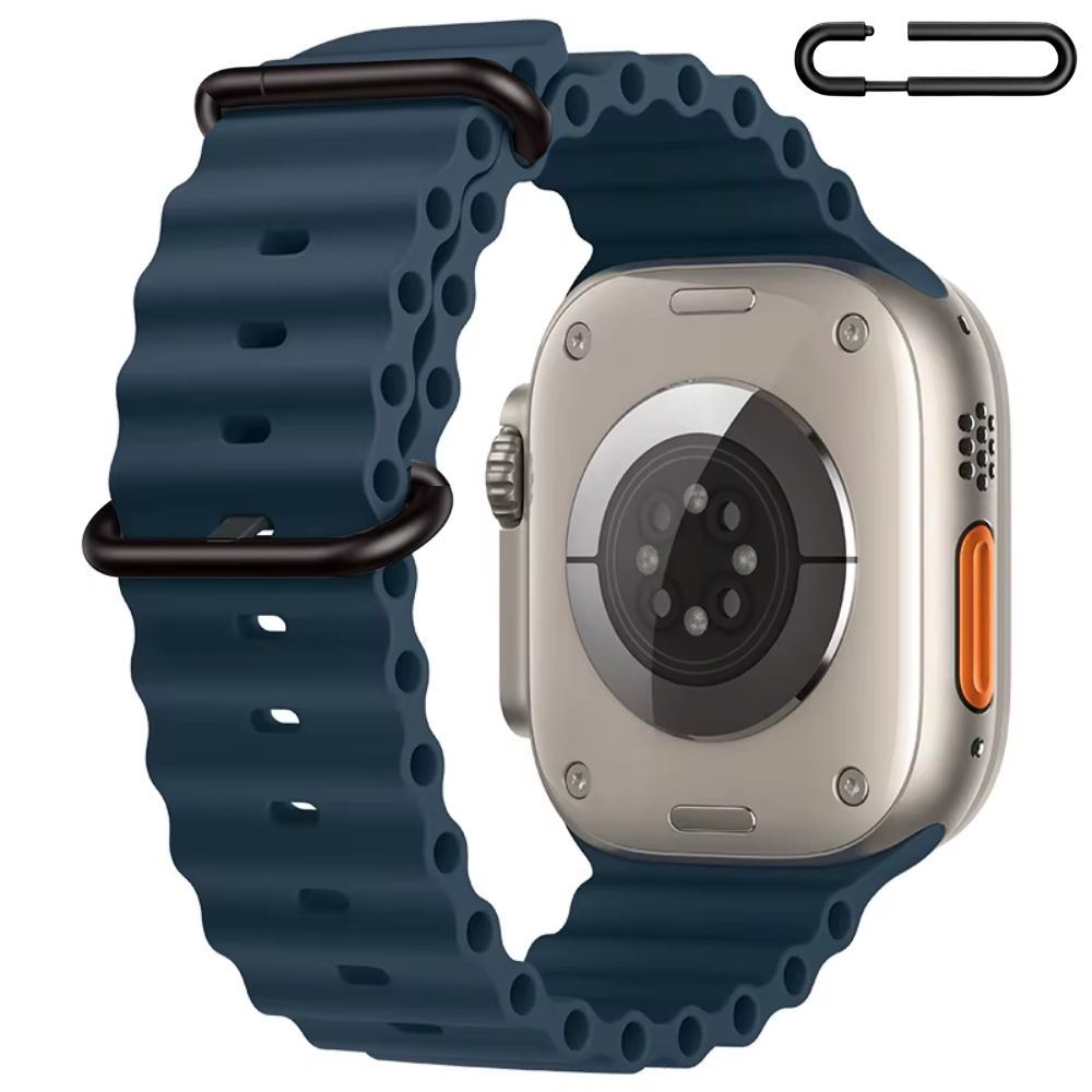 Correa Ocean Ultra para Apple Watch Color Azul Prusia Hebilla Ajustable Negro