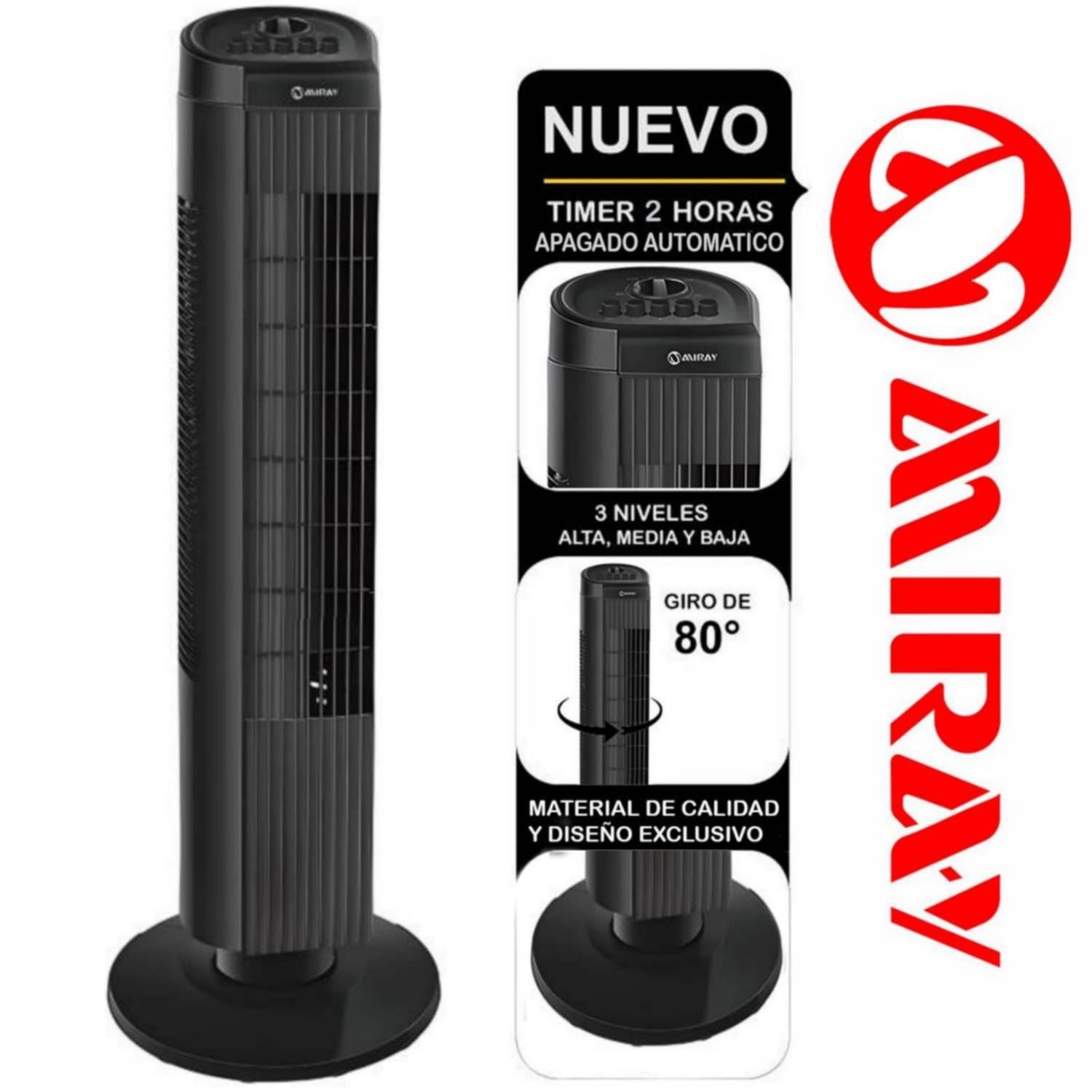 Ventilador de Torre 3 Vel Miray 30 " VMTT-933 Negro 35W