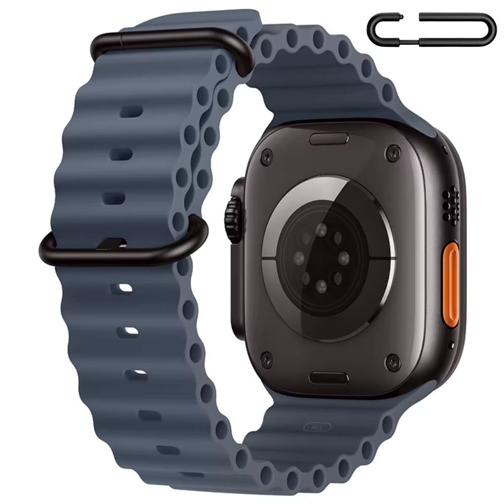 Correa Ocean Ultra para Apple Watch Color Gris Claro Hebilla Ajustable Negro