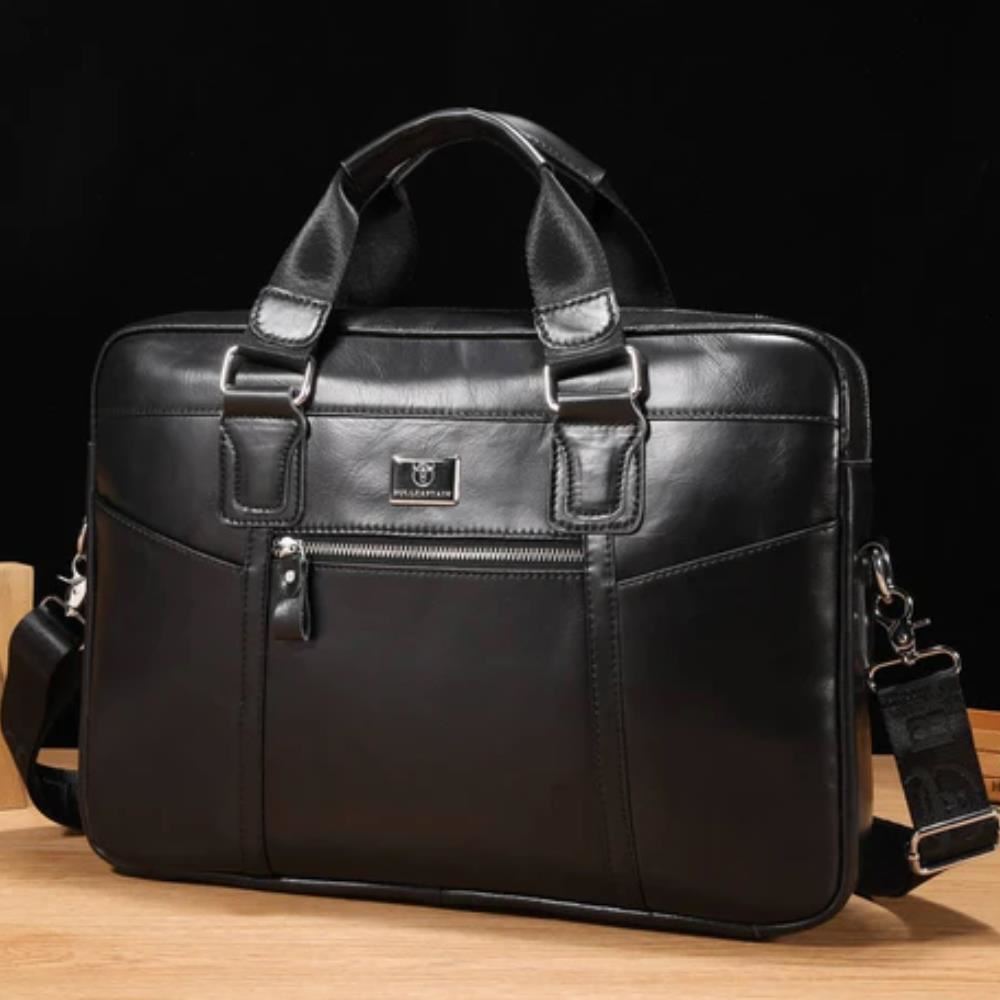 BULLCAPTAIN MALETIN DE CUERO VINTAGE PARA HOMBRE PARA PORTATIL DE 16 PULGADAS