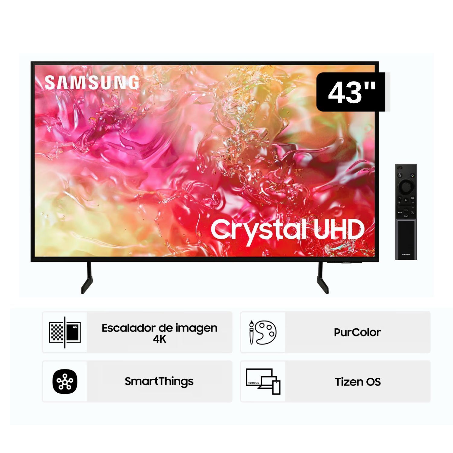 Televisor Samsung LED 43'' Crystal UHD 4K 43DU7000 Tizen OS Smart TV