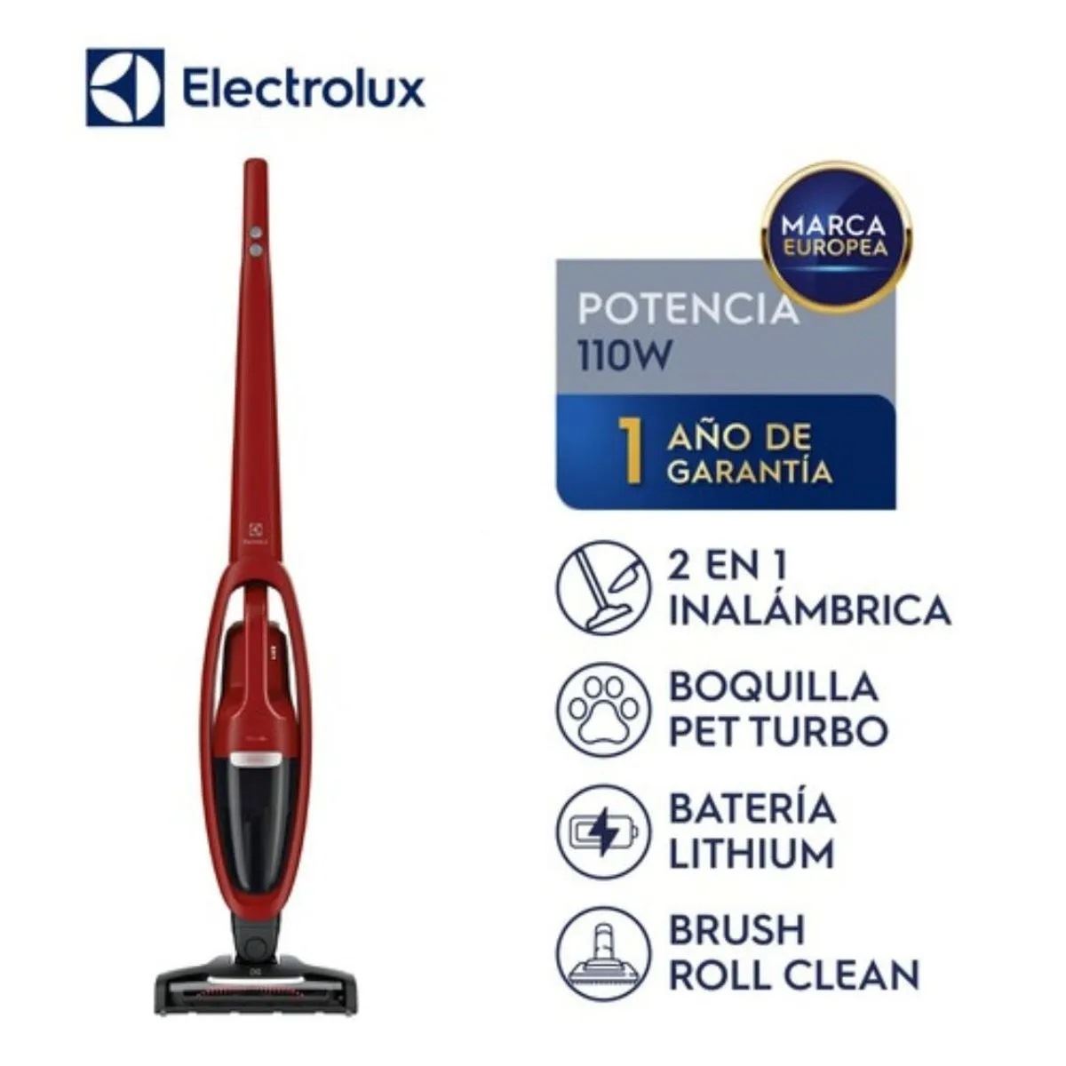Aspiradora Vertical Inalámbrica 2 en 1 Electrolux ERG36