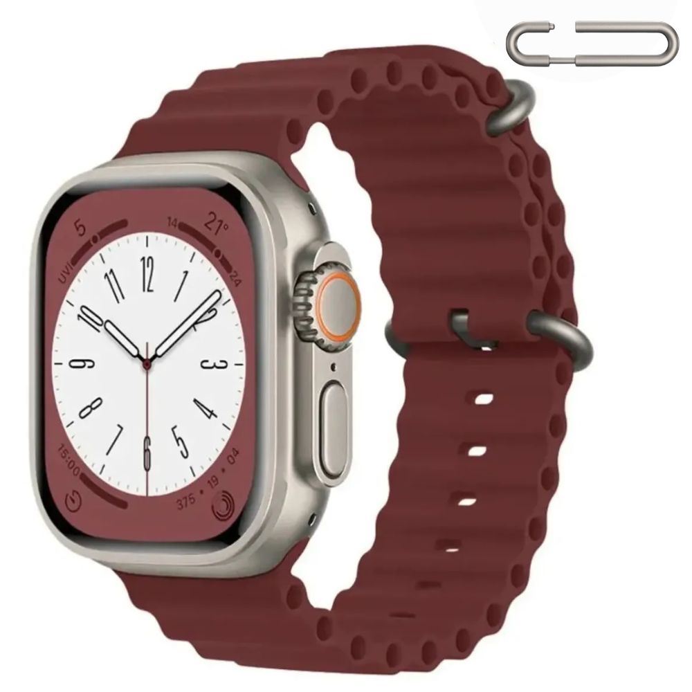 Correa Ocean Ultra para Apple Watch Color Vino Hebilla Ajustable Titanio