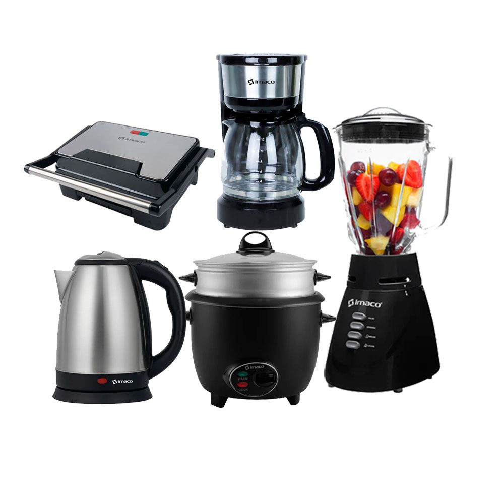 Combo Licuadora Imaco+ Arrocera+Hervidor+Mini Grill+Cafetera