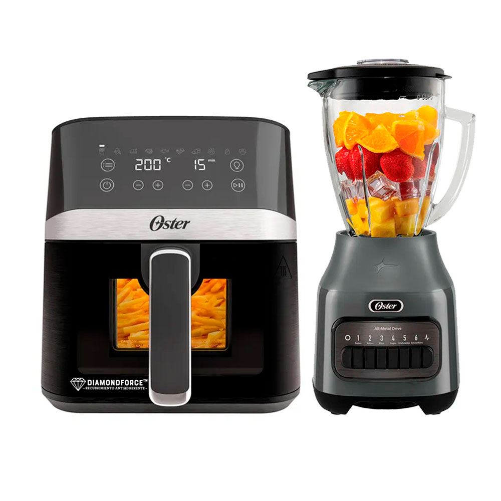 Combo Freidora Oster 4Lt  Visor + Licuadora BLSTPEG-GPB 1.5Lt 800W