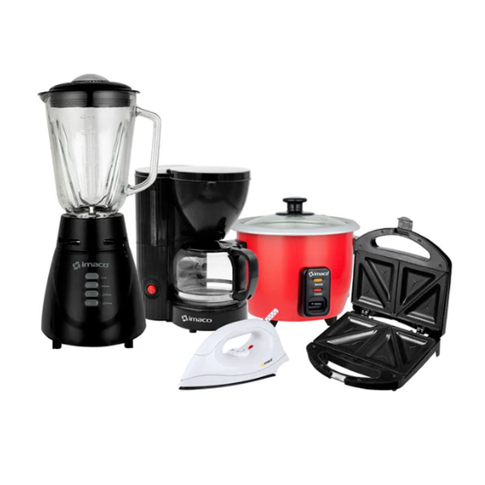 Combo Licuadora Imaco+ Arrocera+Cafetera+Sandwichera+Plancha