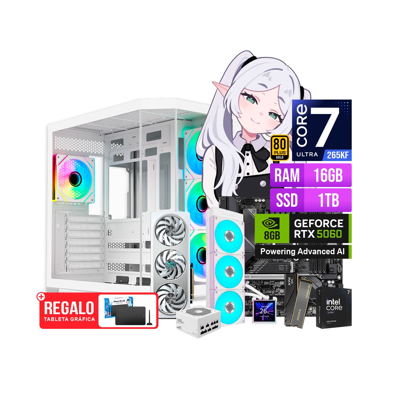 CPU GAMER ULTRA 7 265KF 16GB 1TB SSD RTX 5060 8GB