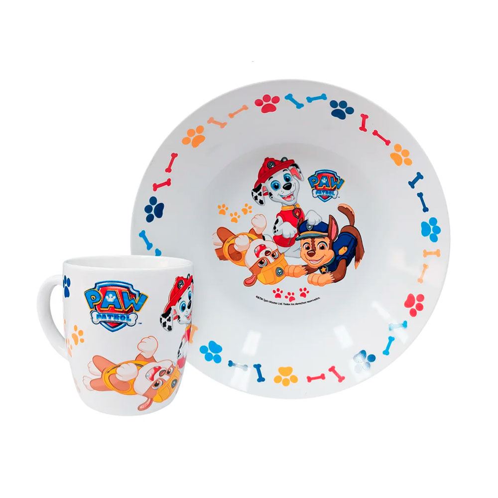 Vajilla infantil Paw Patrol 2Pz Scool Plato + taza Ceramica 703092
