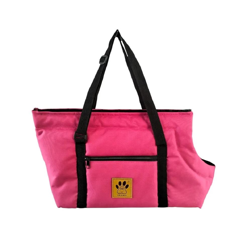Cartera transportadora de mascotas perros rosado talla M