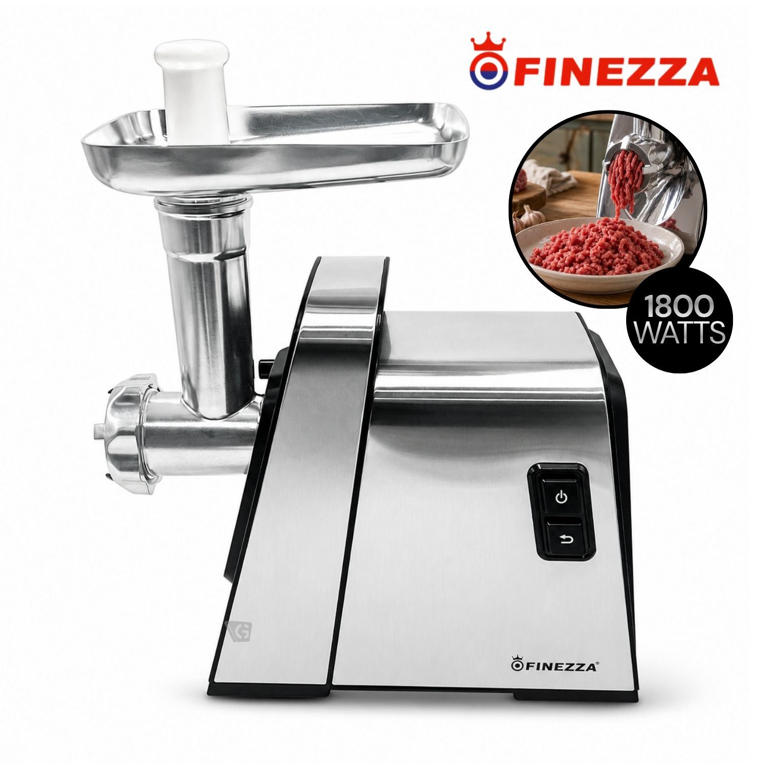 Moledor Eléctrico de Carne y Verduras Finezza FZ-102MC 1800W Inox