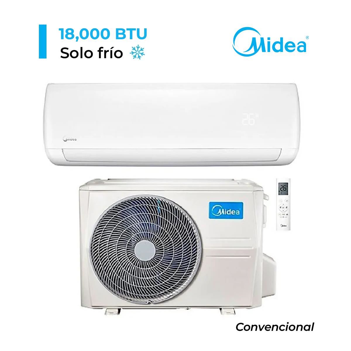 Aire Acondicionado Midea Split De 18,000 BTU Convencional Frío Solo