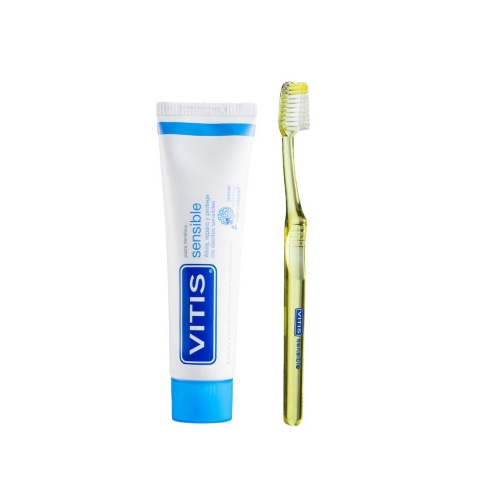 Pack Cepillo Dental Vitis Sensible 1 Und + Crema Dental Vitis Sensible 100 Ml