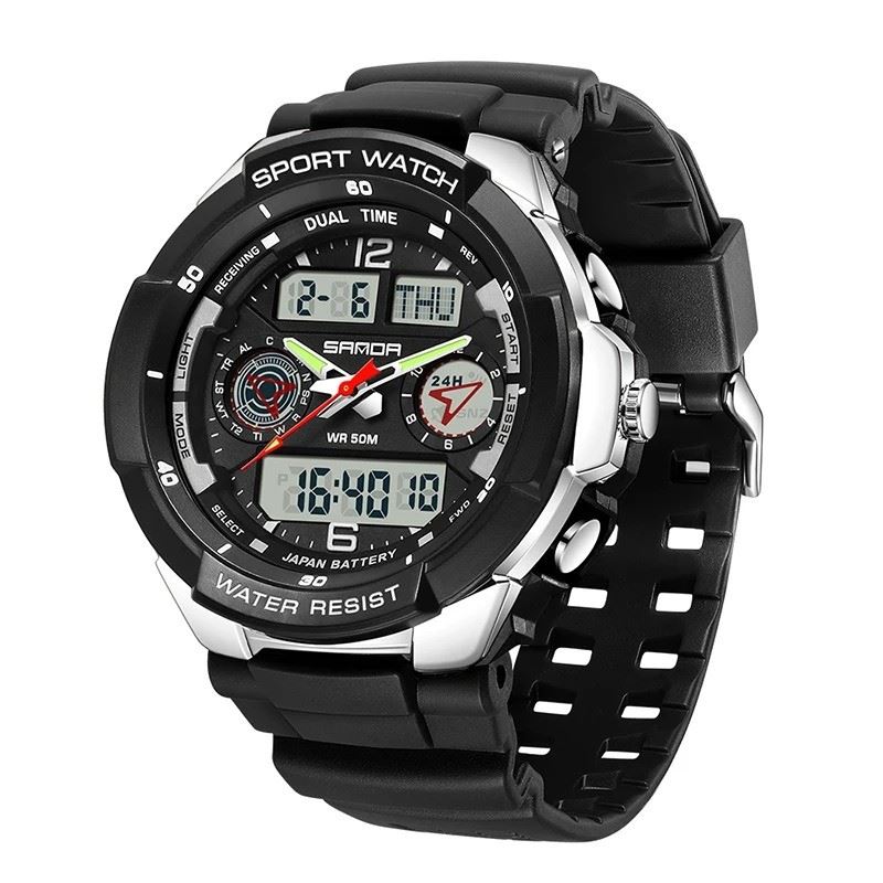 Reloj Hombre SANDA 6197 Análogo-Digital Negro