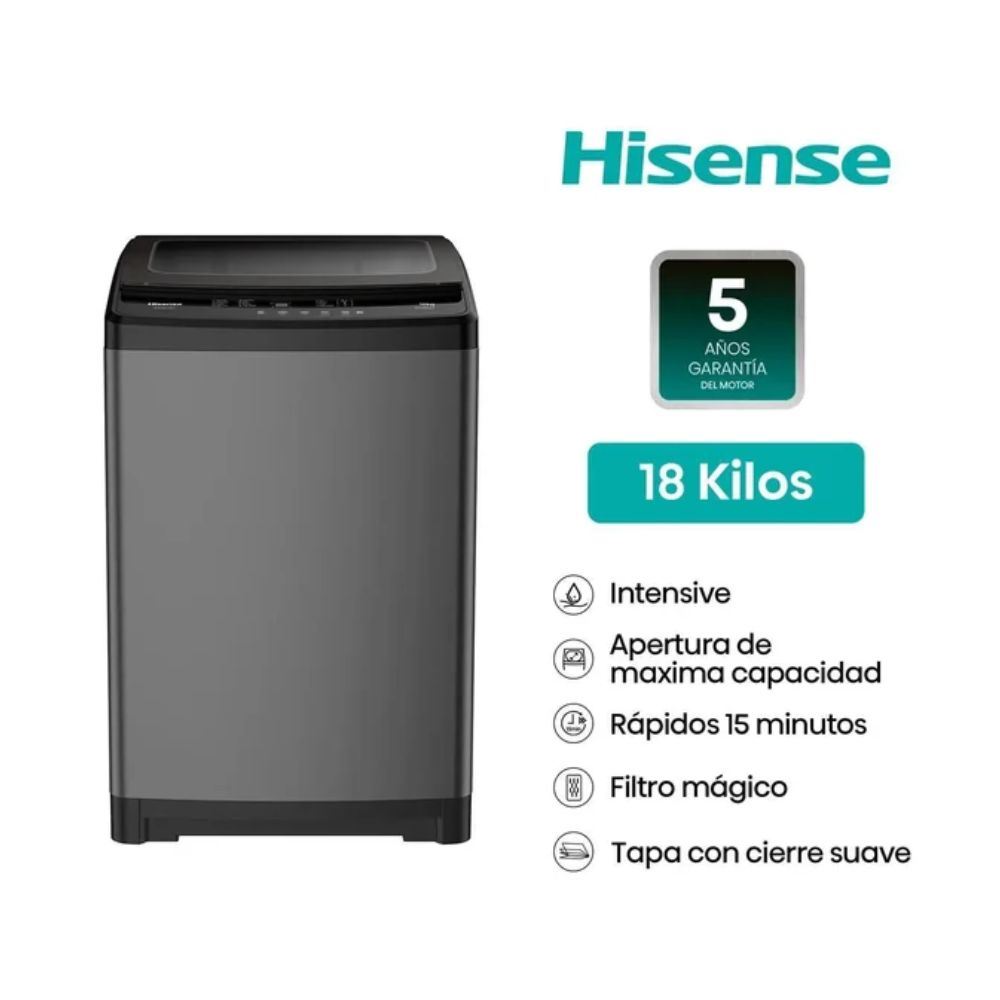 Lavadora 18kg carga superior WT3W1823UT Hisense
