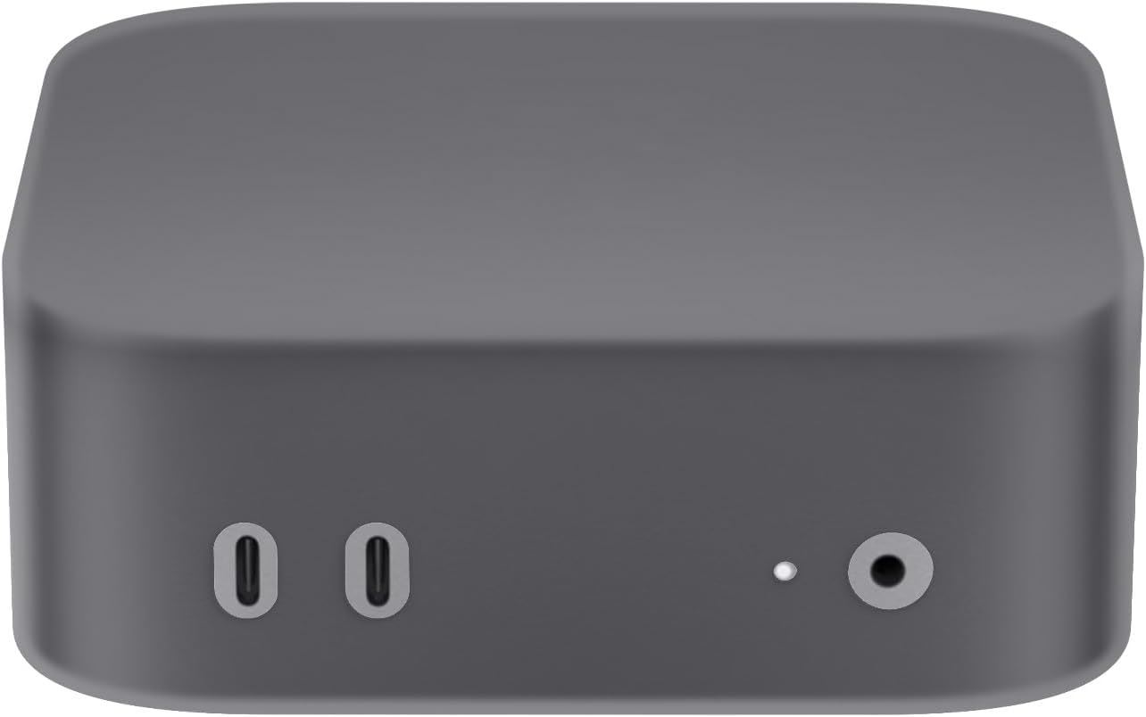 Funda de Silicona para Apple Mac mini M4 / M4 Pro 2024 LEFXMOPHY – Protector Antigolpes con Acceso a Puertos y Disipación de Calor, Negro