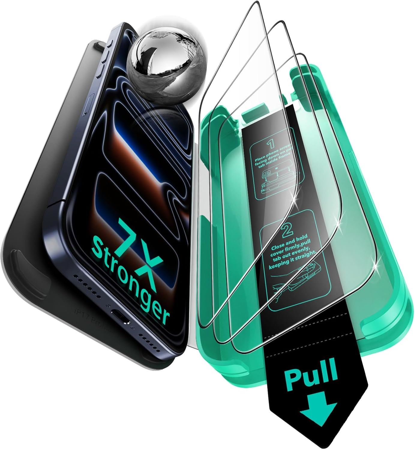 ESR Pack 3 Protectores de Pantalla para iPhone 17 Pro Max Vidrio Templado 9H+ Alta Resistencia