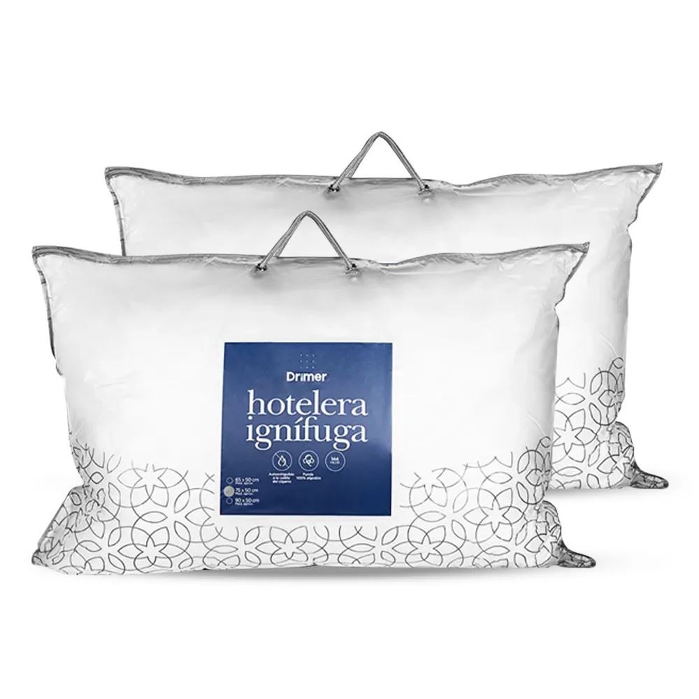 Pack x 2 Almohadas Hotelera Ignífuga | King (90x50 cm)